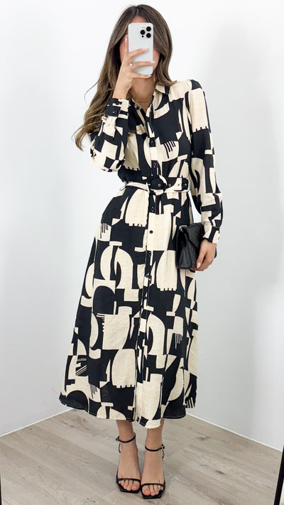 ARTE DRESS - BLACK + BEIGE
