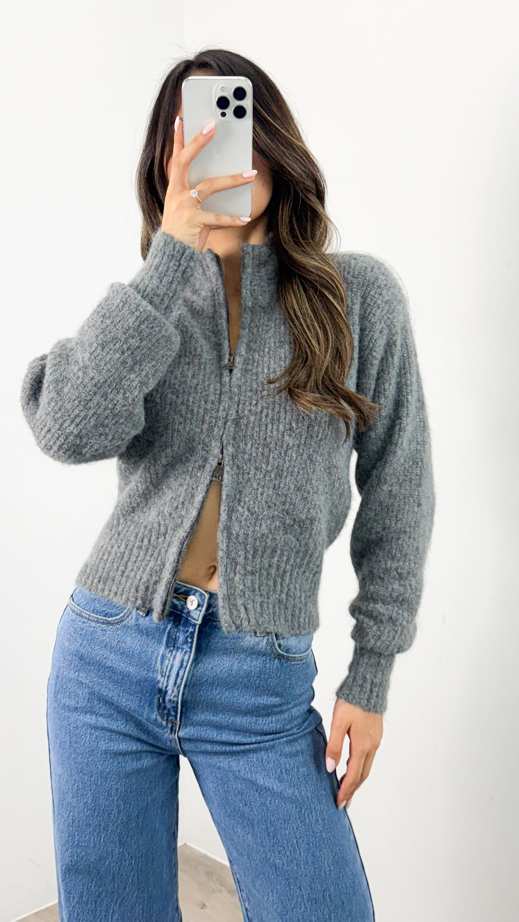 NOAH ZIP KNIT - CHARCOAL