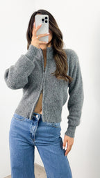 NOAH ZIP KNIT - CHARCOAL