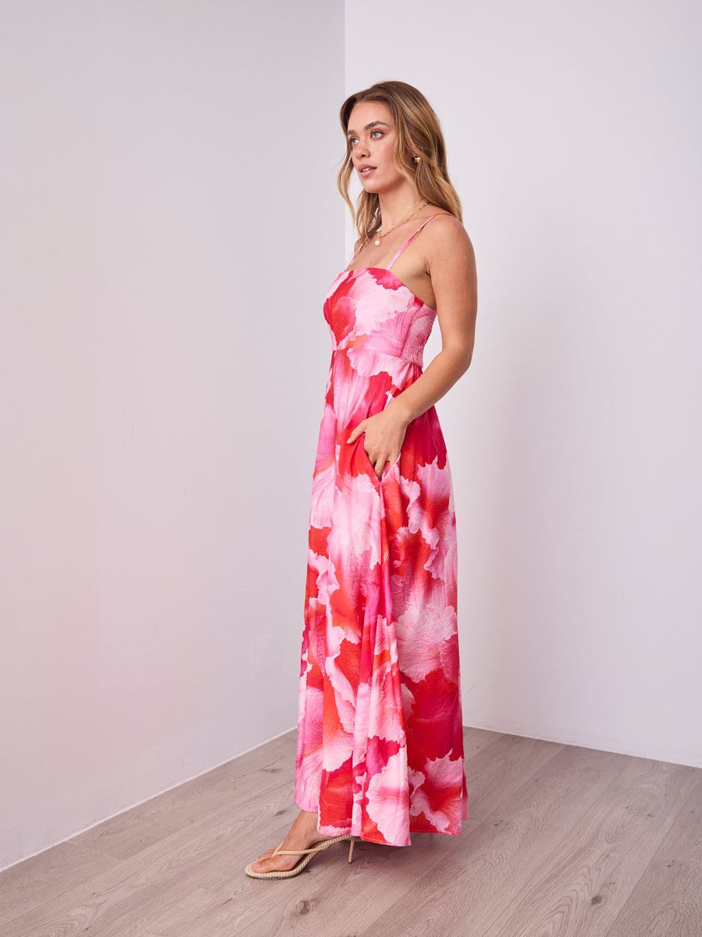 ROSE MAXI DRESS - PINK/RED
