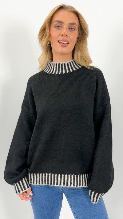 BESSIE STITCH KNIT - BLACK
