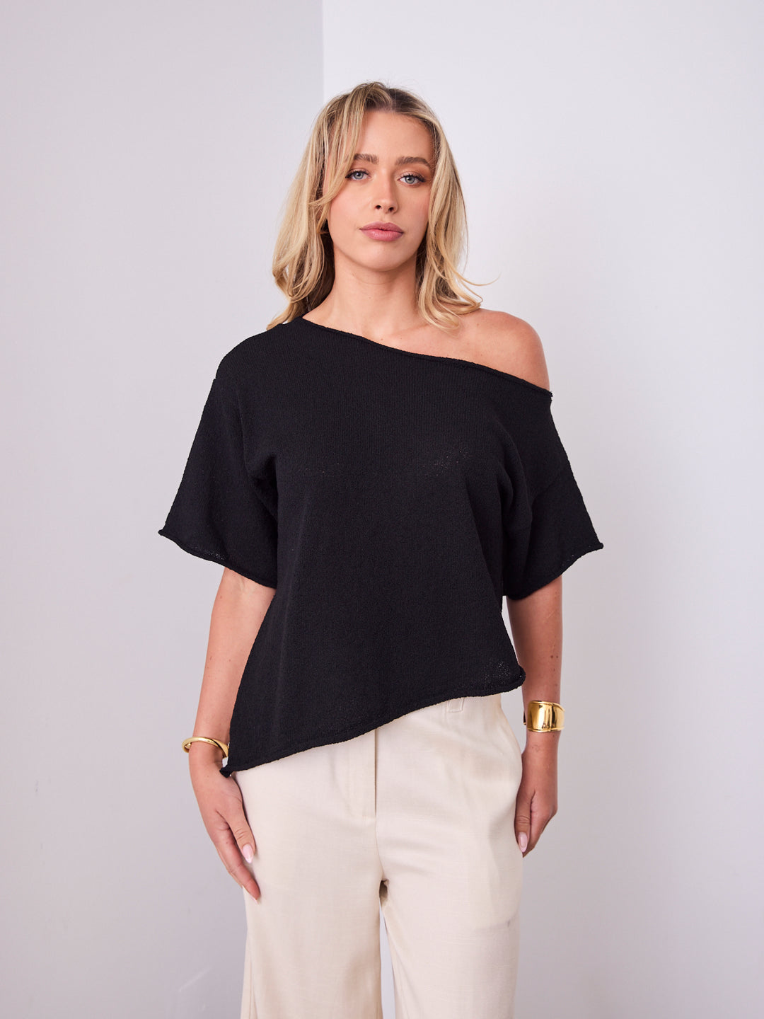 ANDY KNIT TOP - BLACK