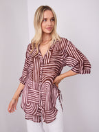 SHANI SHIRT - PINK/CHOCOLATE