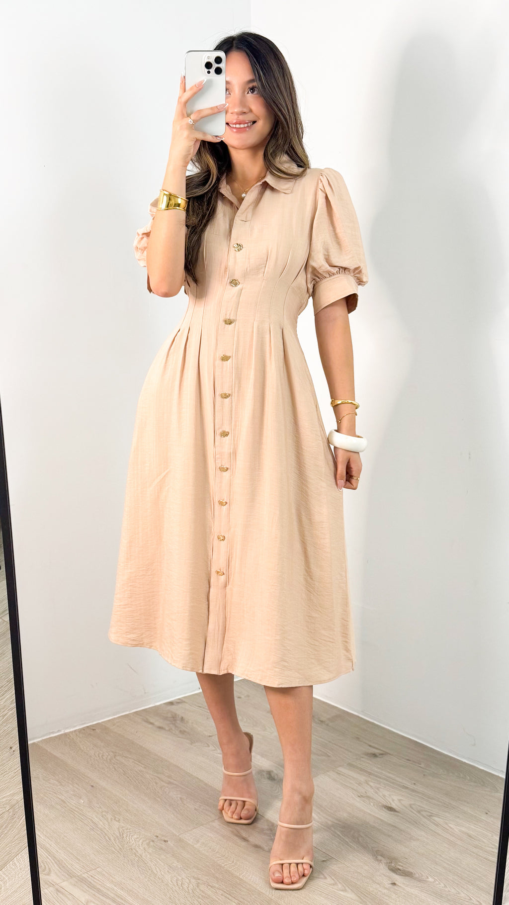 CASSANDRA DRESS - BEIGE