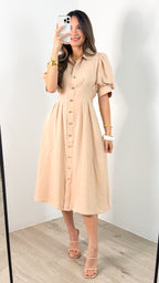 CASSANDRA DRESS - BEIGE