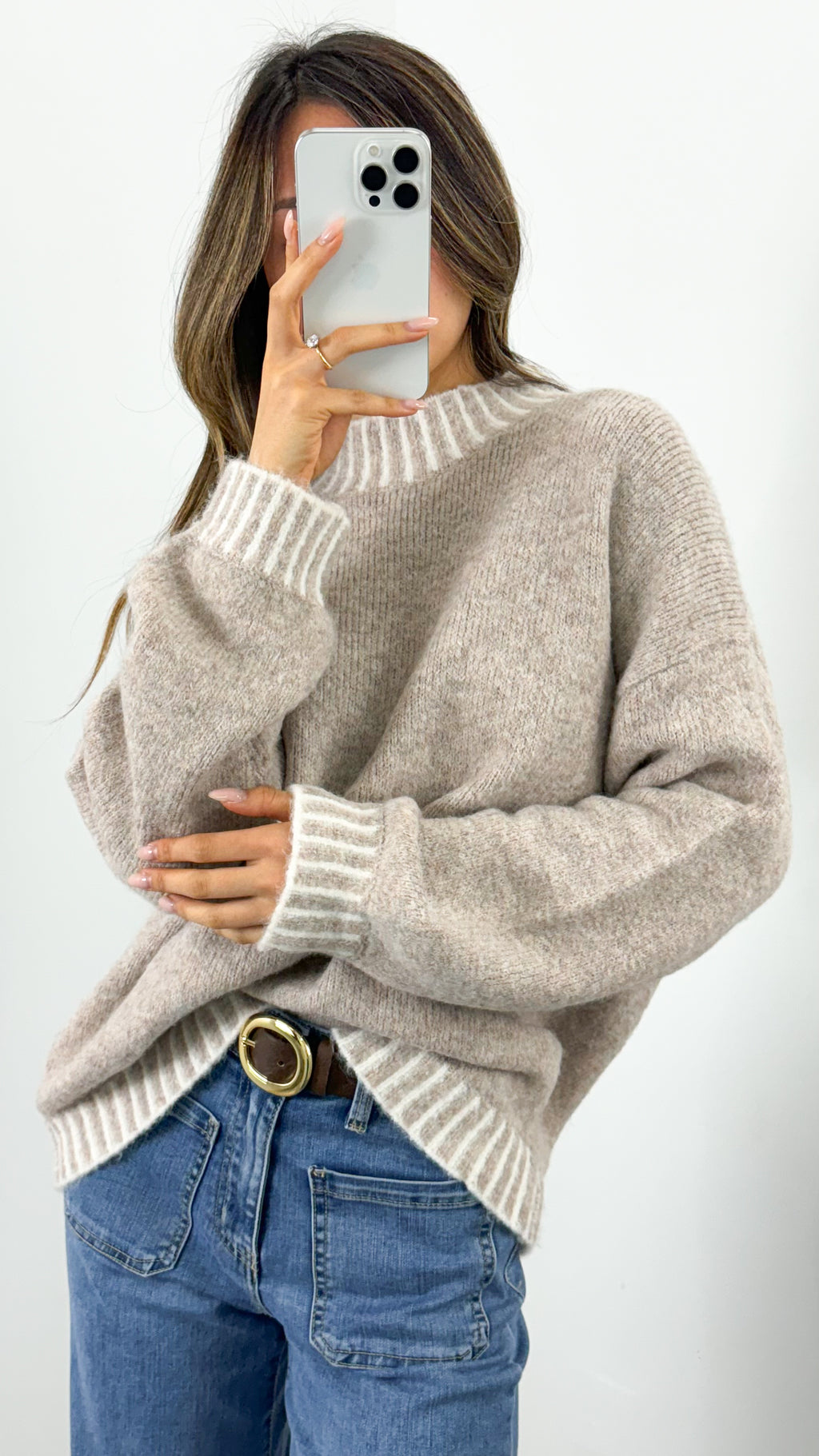 BESSIE STITCH KNIT - MOCHA