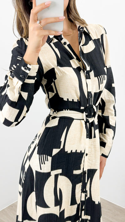 ARTE DRESS - BLACK + BEIGE