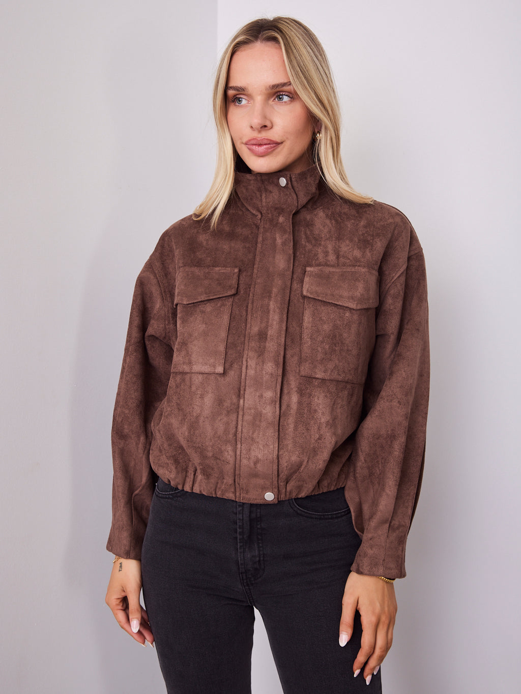 TULLY BOMBER JACKET - CHOCOLATE