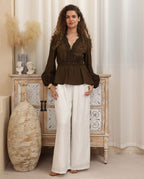 WHITNEY BLOUSE - CHOCOLATE