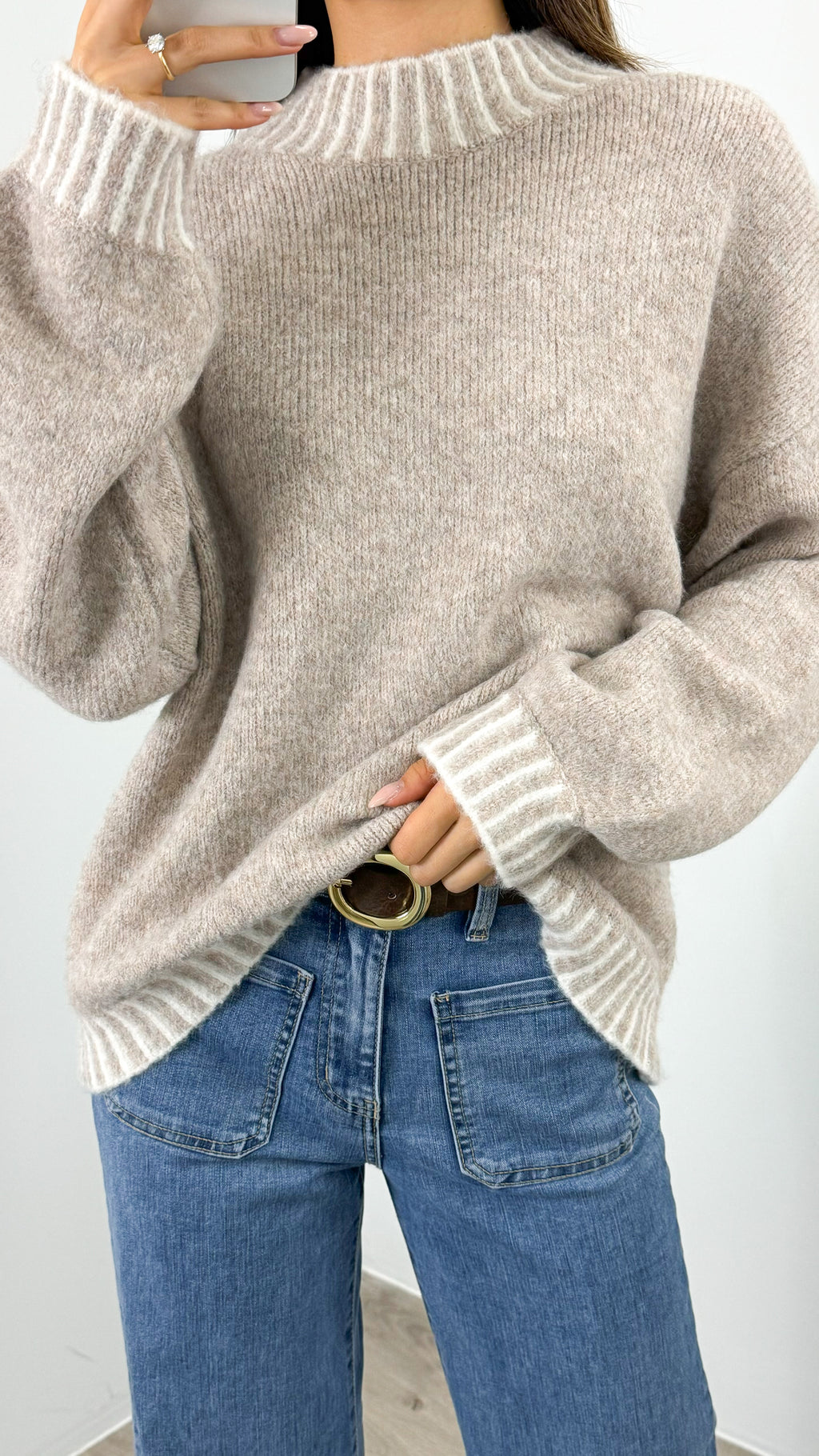BESSIE STITCH KNIT - MOCHA