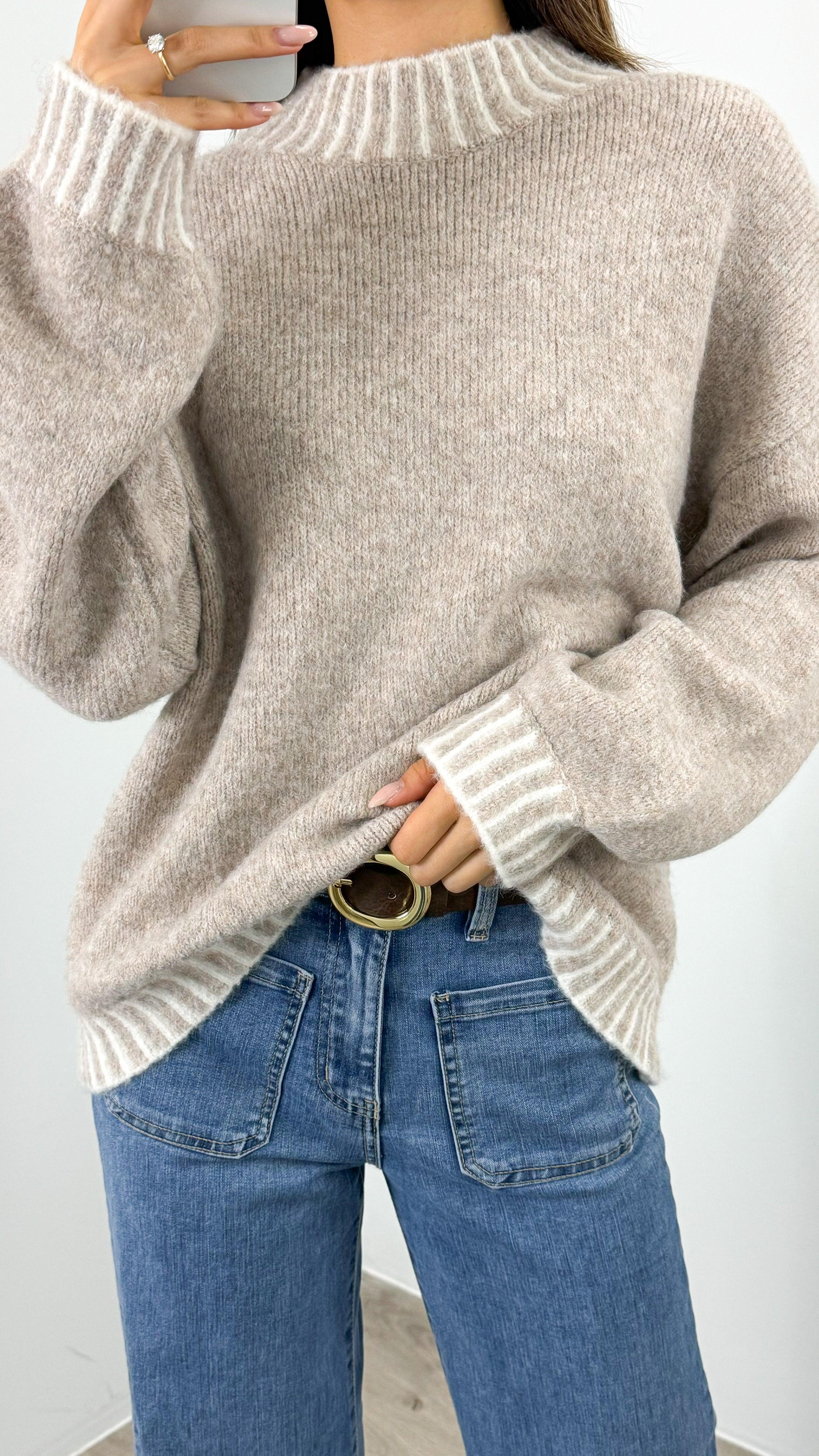 BESSIE STITCH KNIT - MOCHA