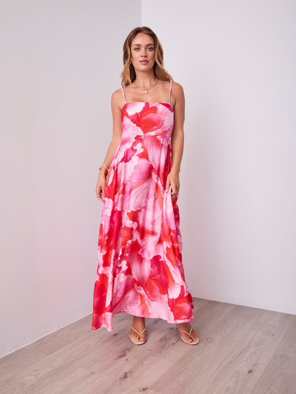 ROSE MAXI DRESS - PINK/RED
