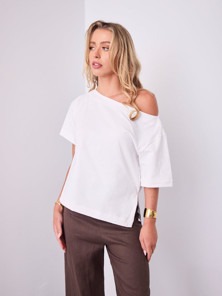ISSI OFF THE SHOULDER TEE - WHITE