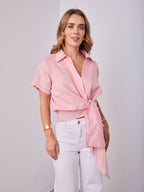 COMO LINEN SHIRT - DUSTY PINK