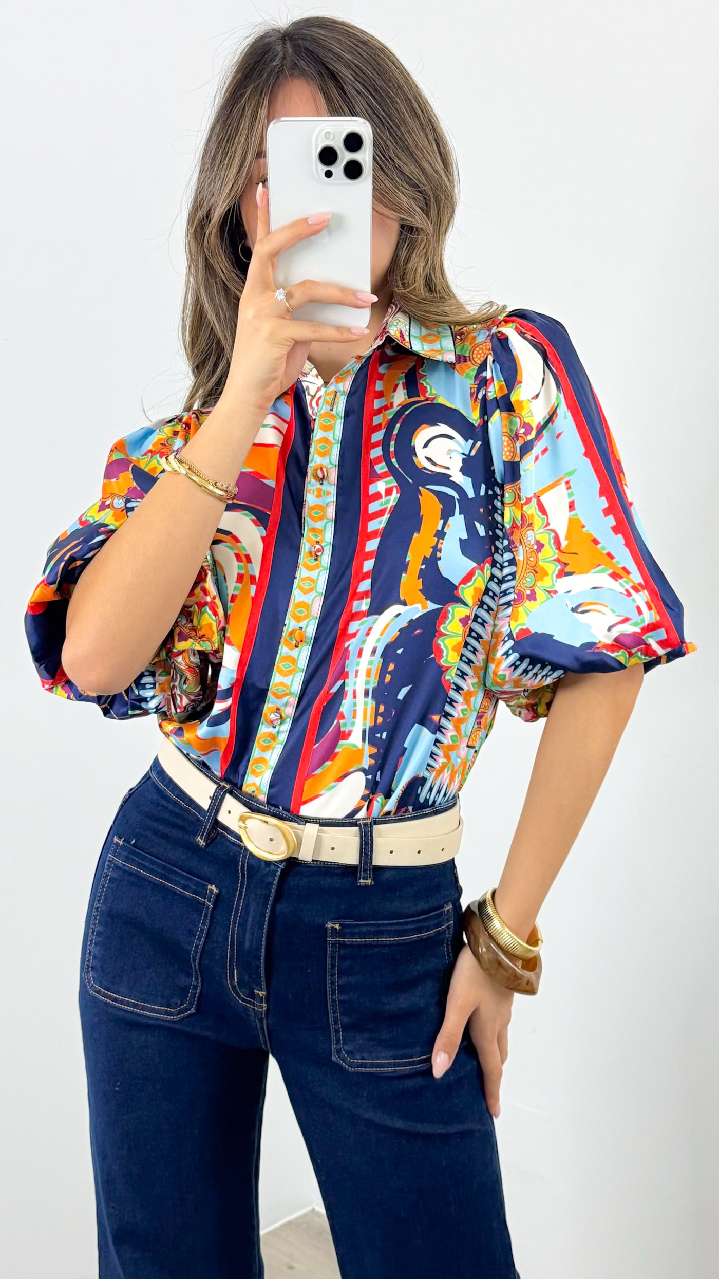 SICILY BLOUSE - NAVY