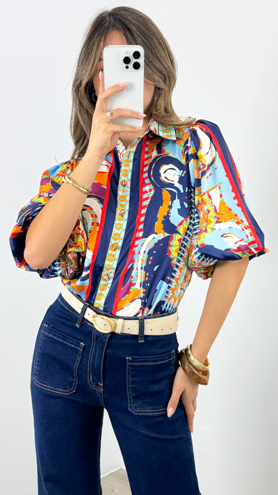 SICILY BLOUSE - NAVY