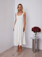 EVE DENIM DRESS - WHITE
