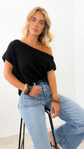BETHENNY KNIT TOP - BLACK