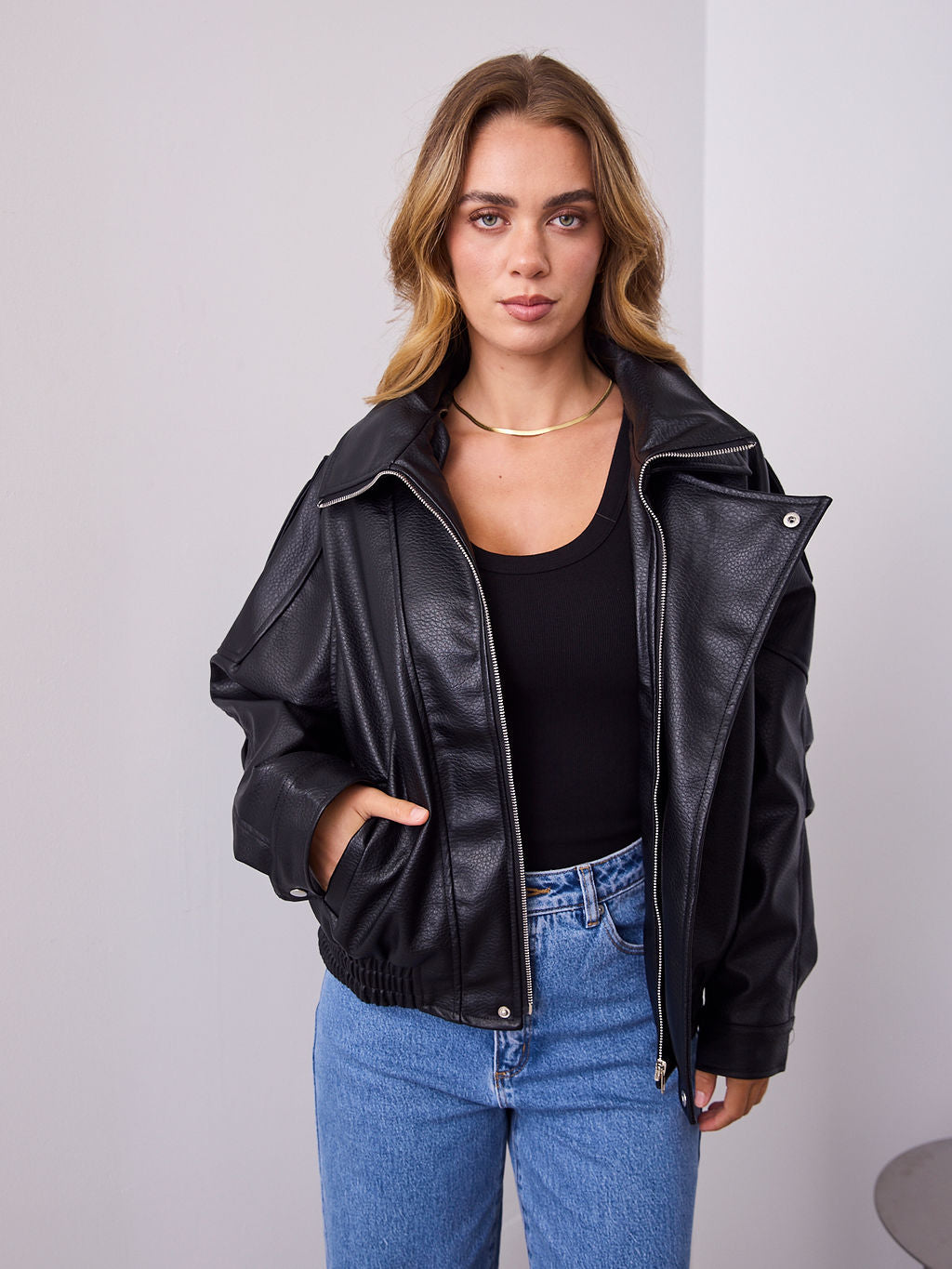 AXEL PU JACKET - BLACK