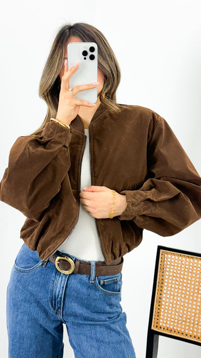 VANCE BOMBER JACKET - CHOCOLATE