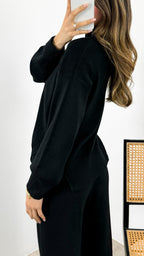 DELTA KNIT TOP - BLACK