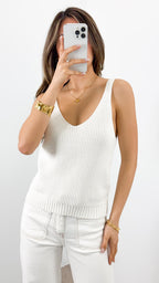 ANNIKA KNIT TANK TOP - WHITE