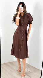 CASSANDRA DRESS - CHOCOLATE