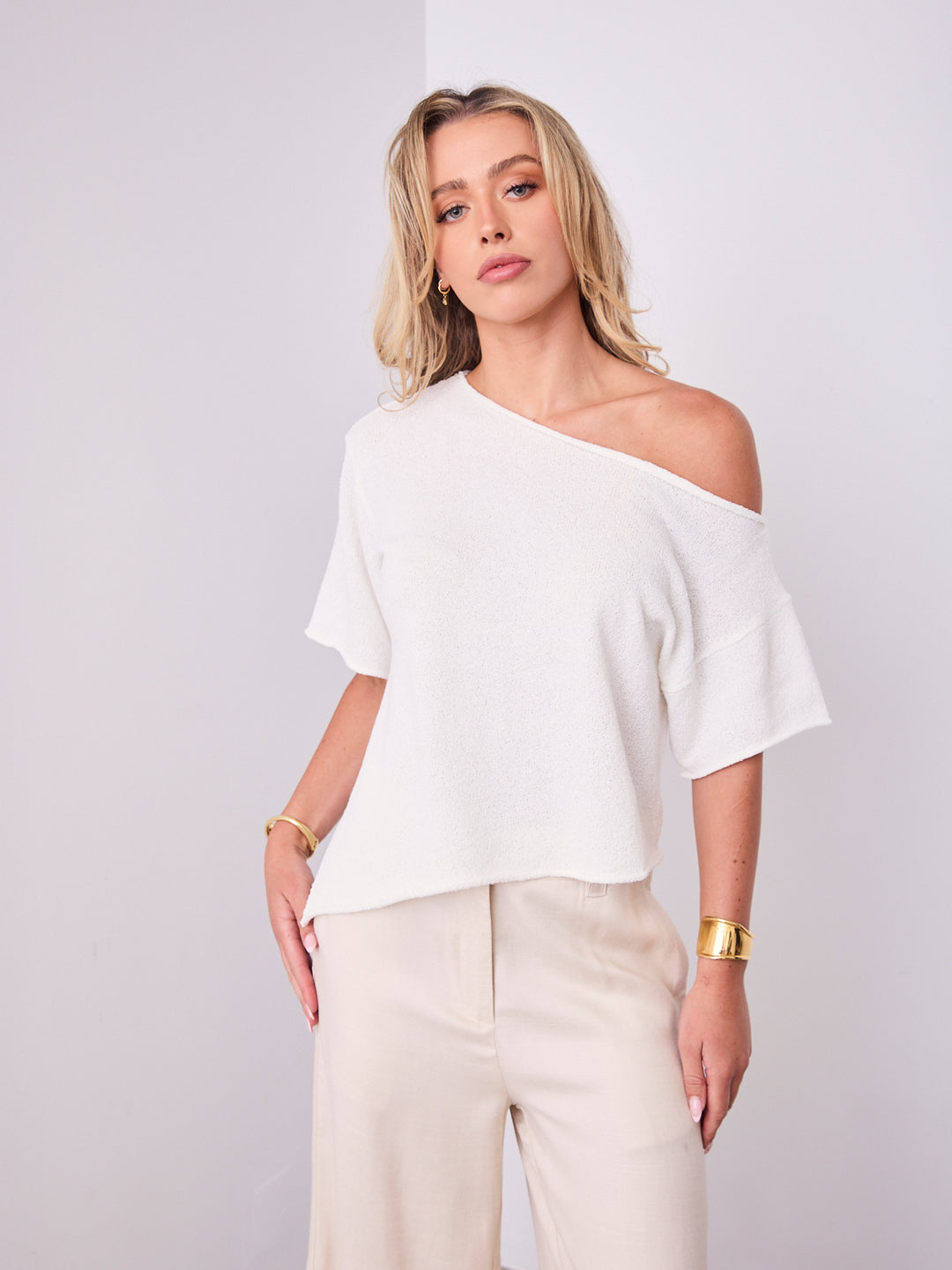 ANDY KNIT TOP - WHITE