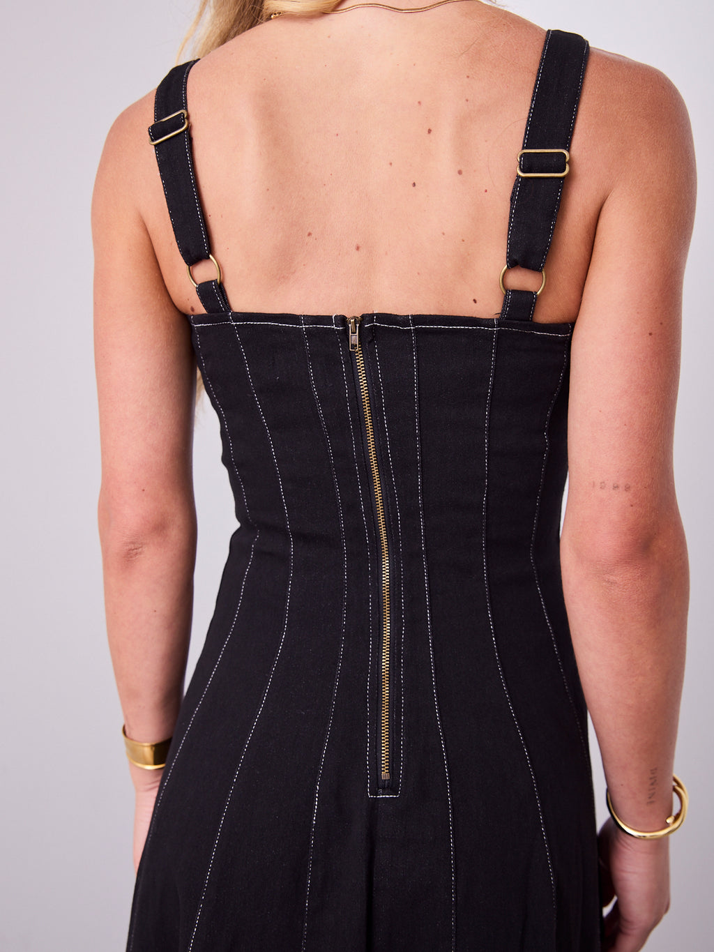 EVE DENIM DRESS - BLACK