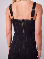 EVE DENIM DRESS - BLACK