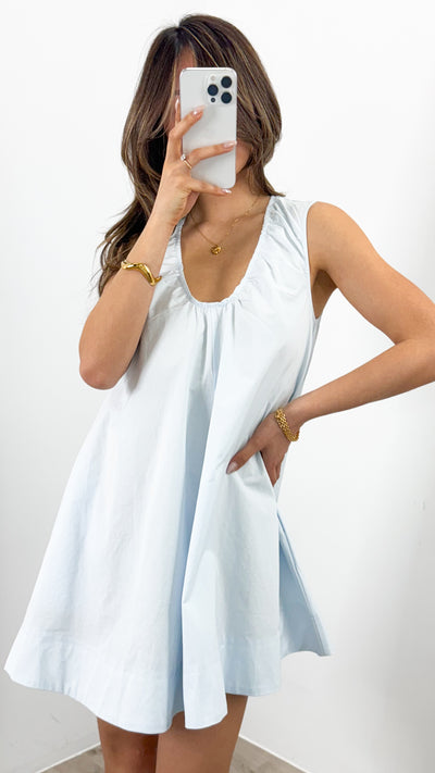 VANESSA MINI DRESS - BABY BLUE