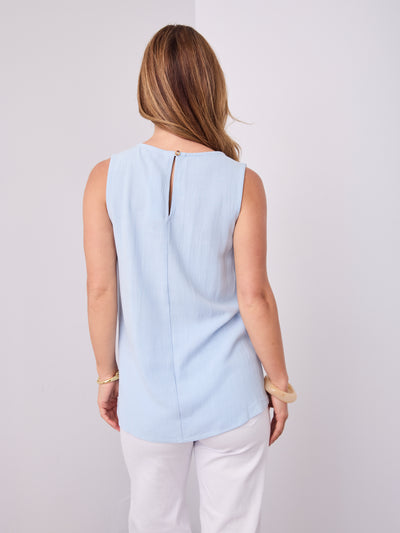 TALIA LINEN TOP - BABY BLUE