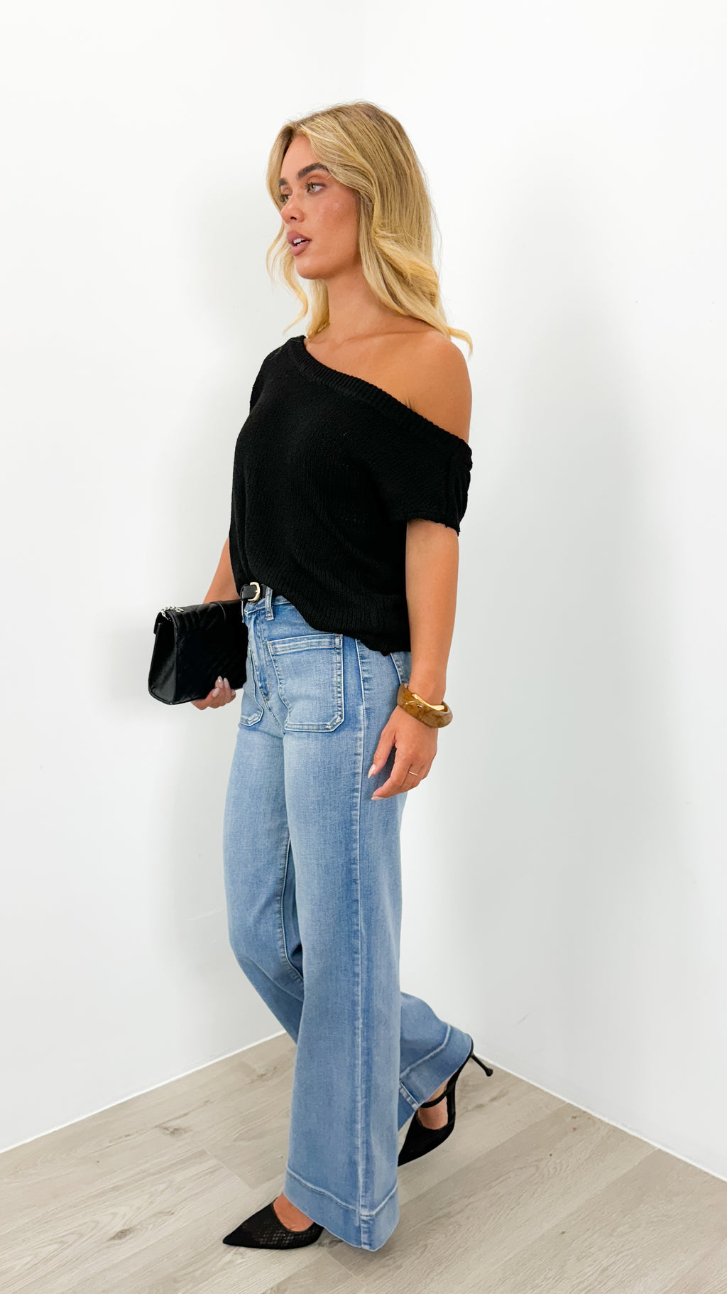 BETHENNY KNIT TOP - BLACK