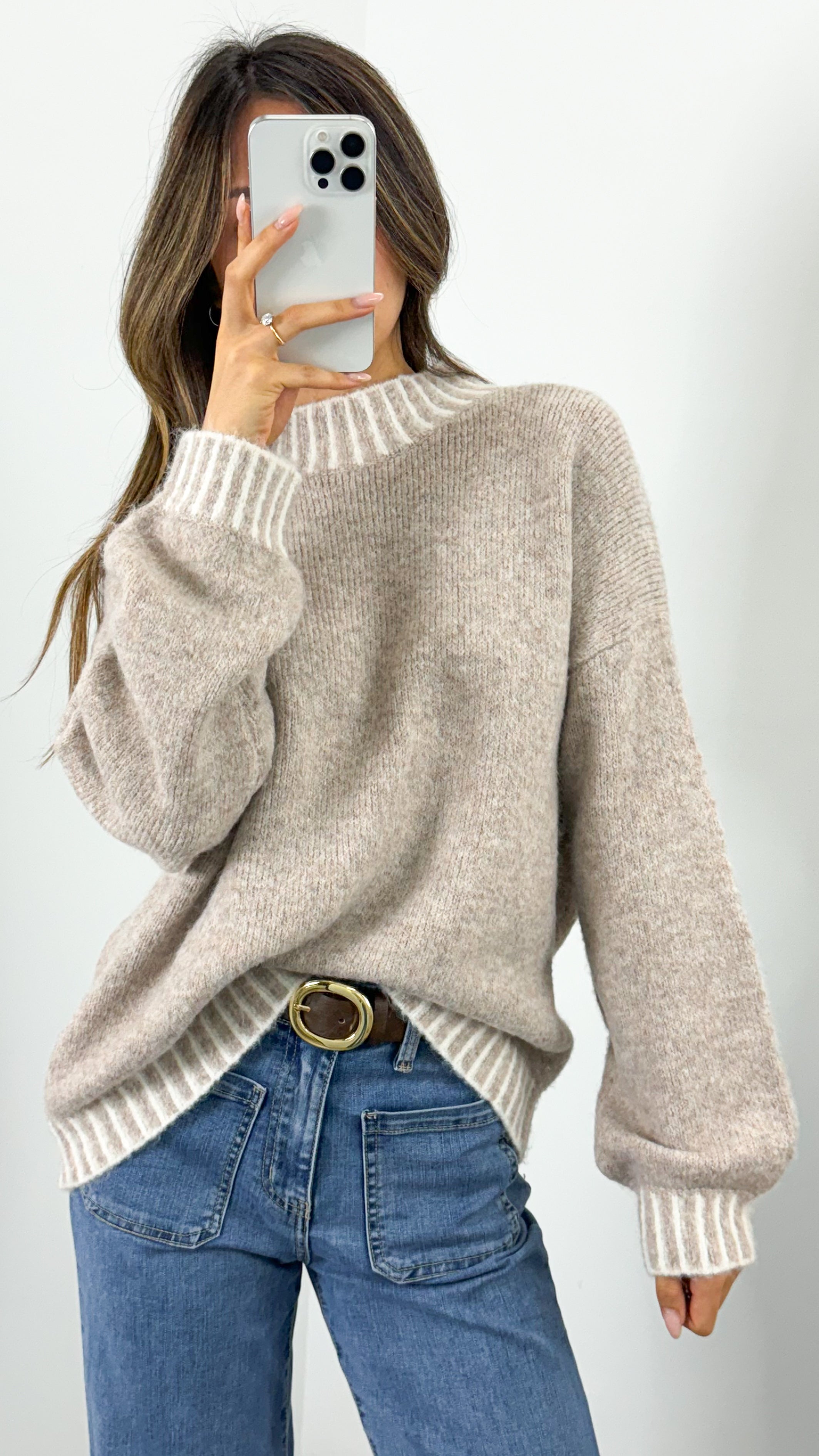 BESSIE STITCH KNIT - MOCHA