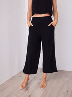 MEMPHIS 7/8 LINEN PANTS - BLACK