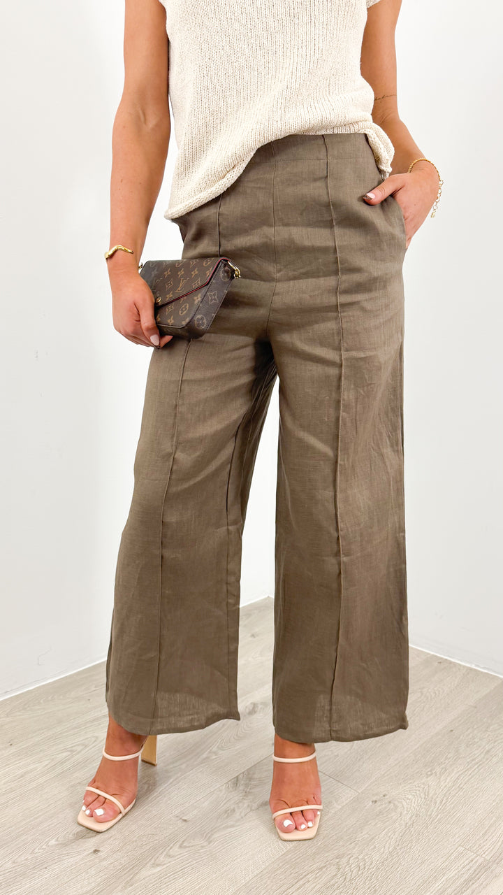 BAKER LINEN PANT - CHOCOLATE