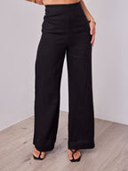HANNAH LINEN PANT - BLACK