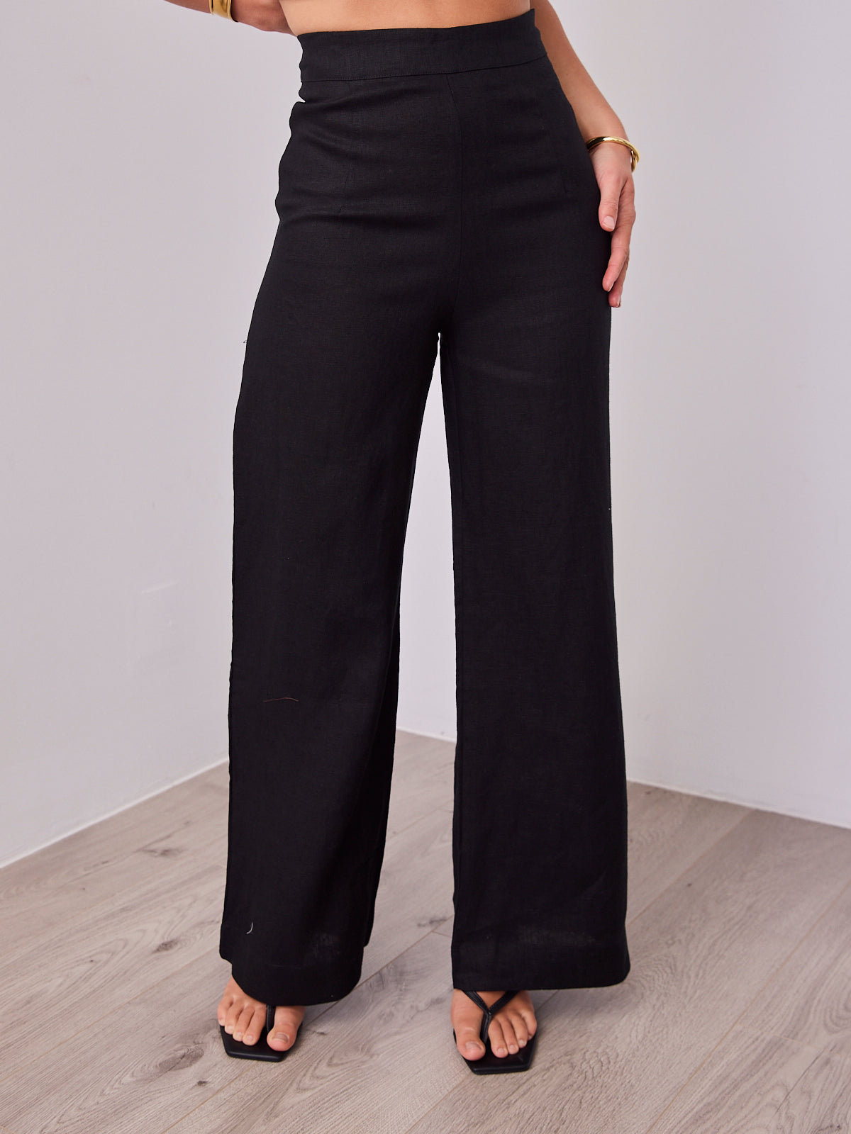 HANNAH LINEN PANT - BLACK