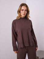 DELTA KNIT TOP - ESPRESSO