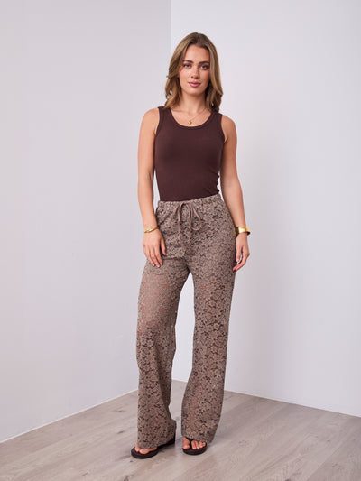 AZURA LACE PANTS - MOCHA