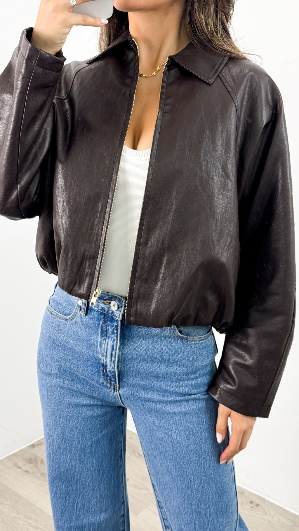 LONDON BOMBER JACKET - CHOCOLATE