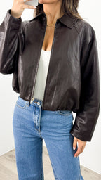 LONDON BOMBER JACKET - CHOCOLATE