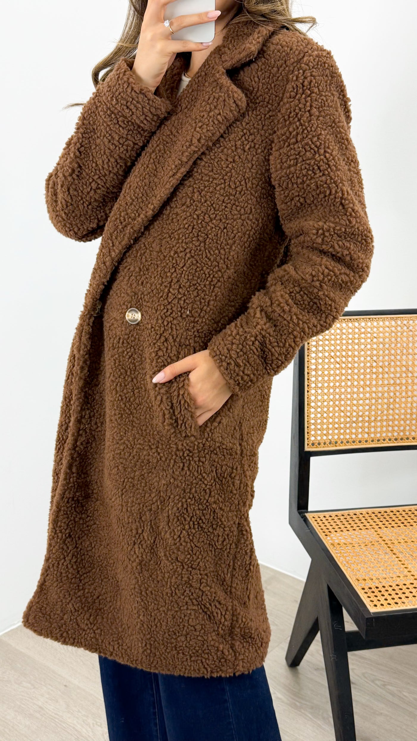 MARCO TEDDY COAT - CHOCOLATE