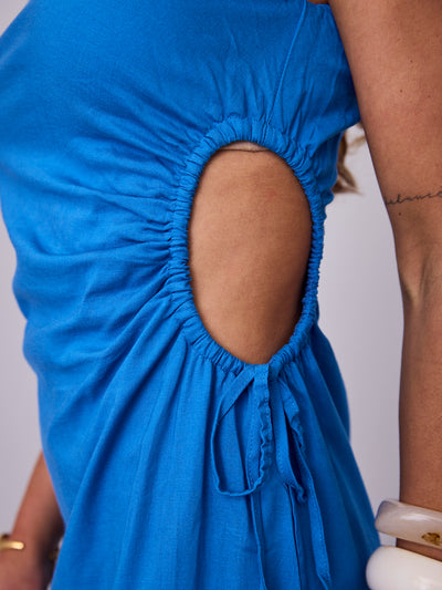 PAROS LINEN DRESS - BLUE