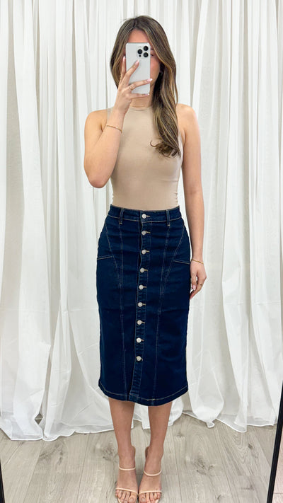 MONROE SKIRT - DARK DENIM