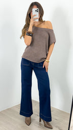 BETHENNY KNIT TOP - CHOCOLATE
