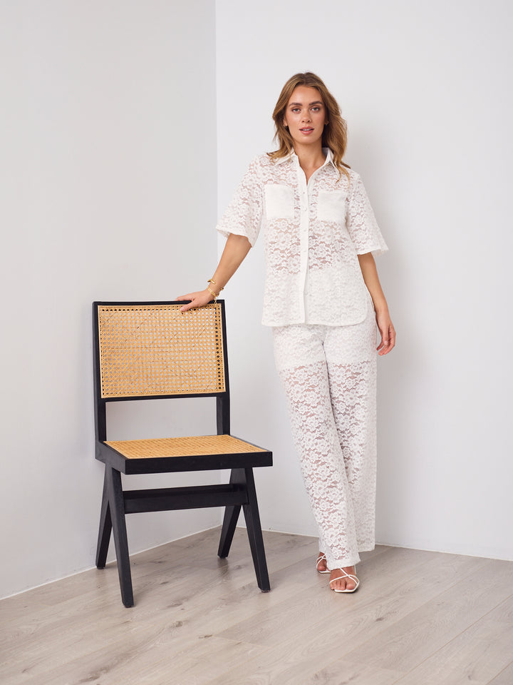 AZURA LACE SHIRT - WHITE