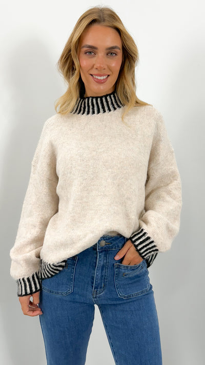 BESSIE STITCH KNIT - LATTE