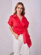 COMO LINEN SHIRT - RED