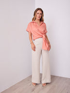 COMO LINEN SHIRT - BRICK